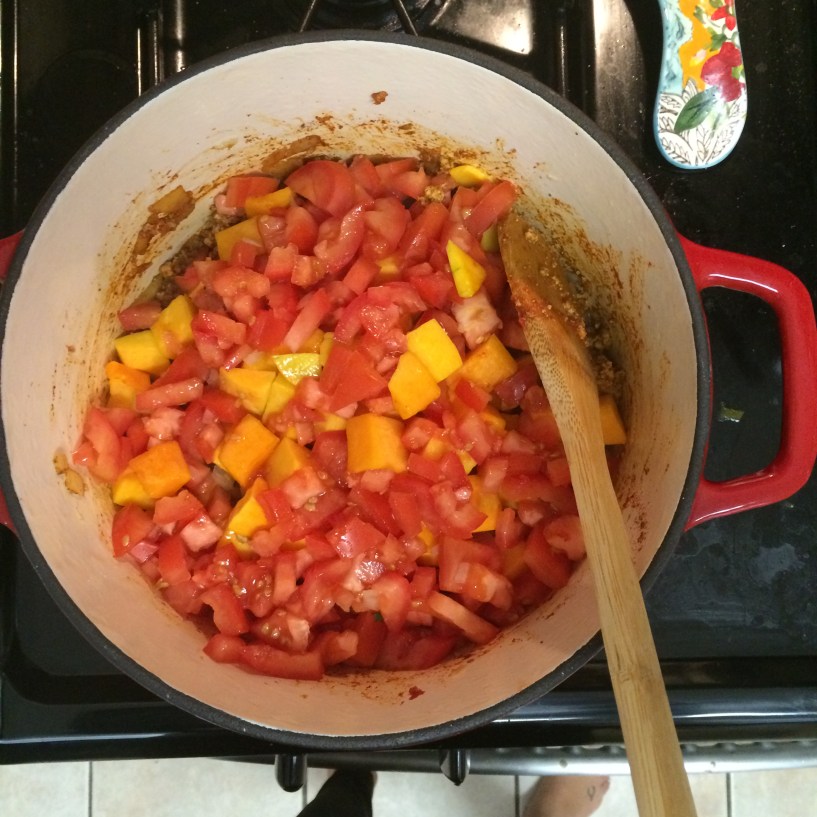Butternut Squash, Black Bean and Turkey Chili with Avocado Crema