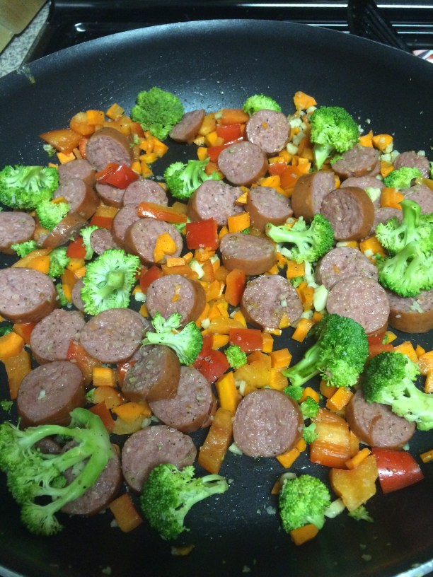 Cauliflower "Fried Rice" with Smoked Sausage & Chicken