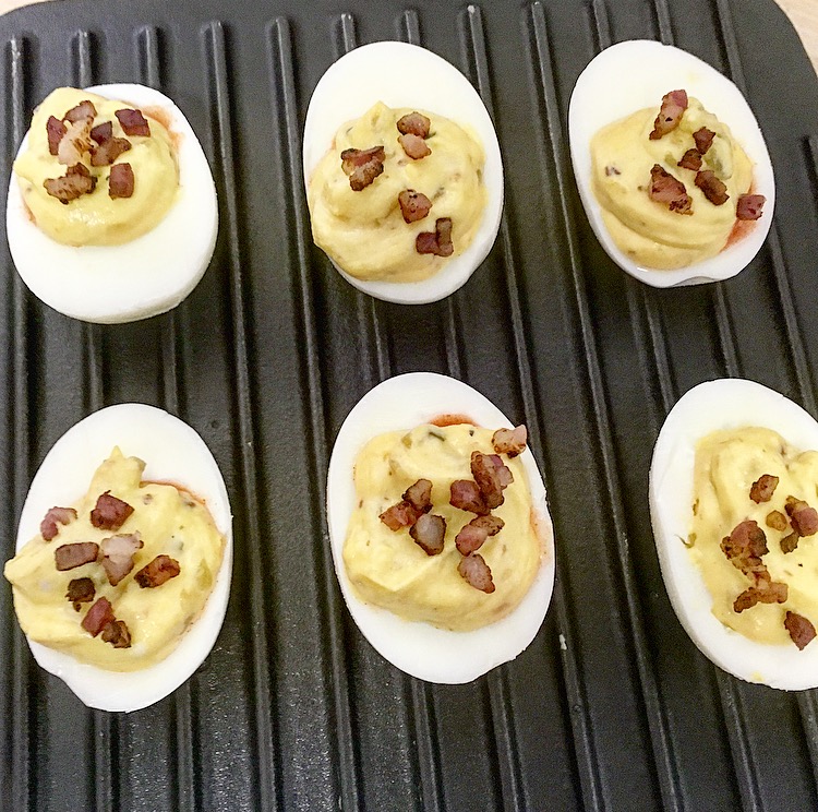 Bacon Jams GIVEAWAY and Recipe for Bacon Jam Deviled Eggs with Pancetta
